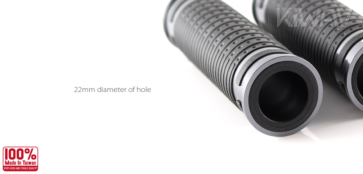 KiWAV Magazi Cyber motorcycle grips anodized aluminum grey