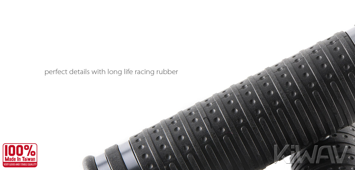 KiWAV Magazi Cyber motorcycle grips anodized aluminum grey