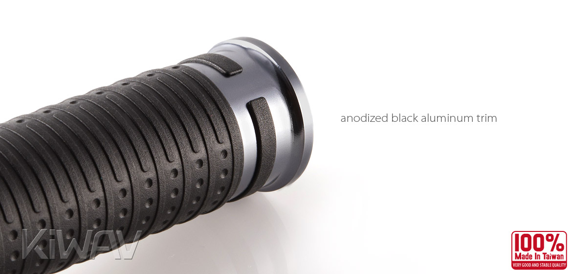 KiWAV Magazi Cyber motorcycle grips anodized aluminum grey