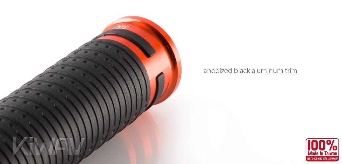 KiWAV Magazi Cyber motorcycle grips anodized aluminum orange