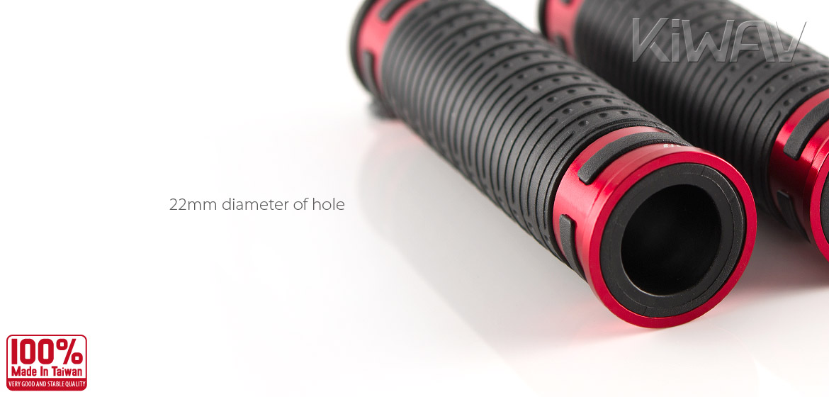 Cyber style grips black TPR +red aluminum trim 22mm x2 fits