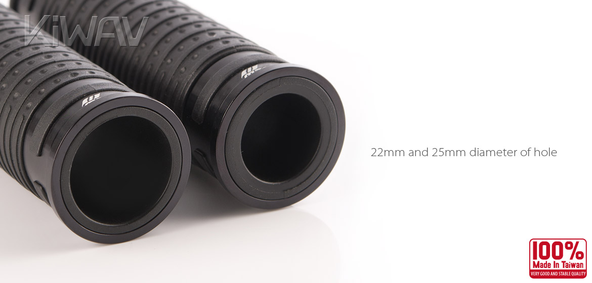 Cyber style grips black TPR +black aluminum trim 22mm x2