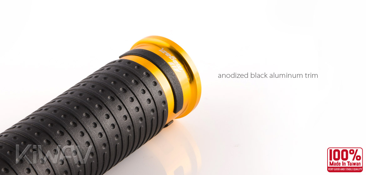KiWAV Magazi Cyber motorcycle grips anodized aluminum gold