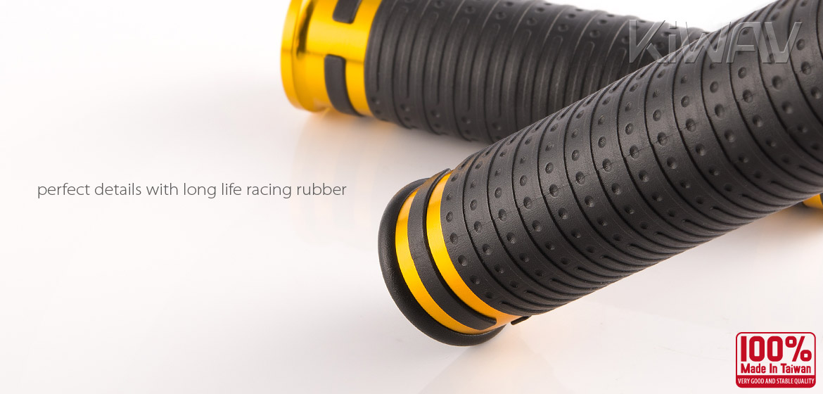 KiWAV Magazi Cyber motorcycle grips anodized aluminum gold