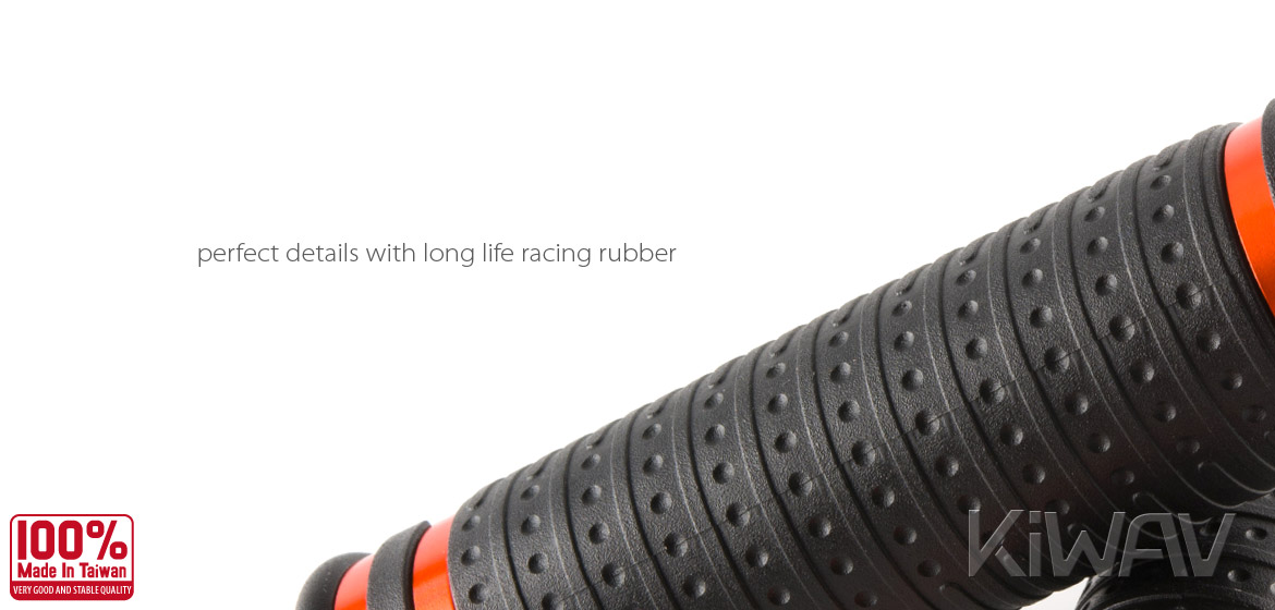 KiWAV Magazi Cyber motorcycle grips anodized aluminum orange