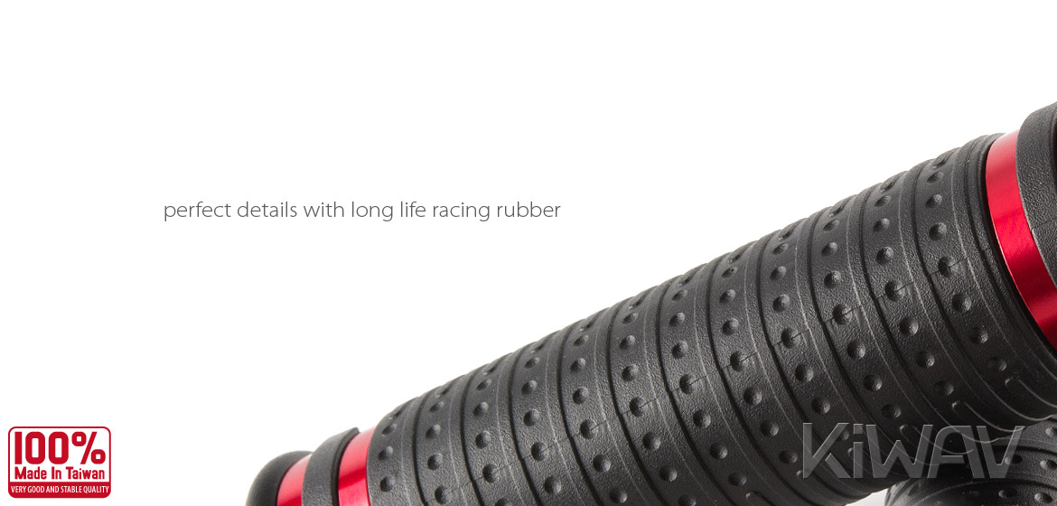 KiWAV Magazi motorcycle Cyber grips red with Tower bar ends