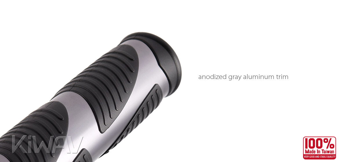 KiWAV Magazi Wave motorcycle grips anodized aluminum grey