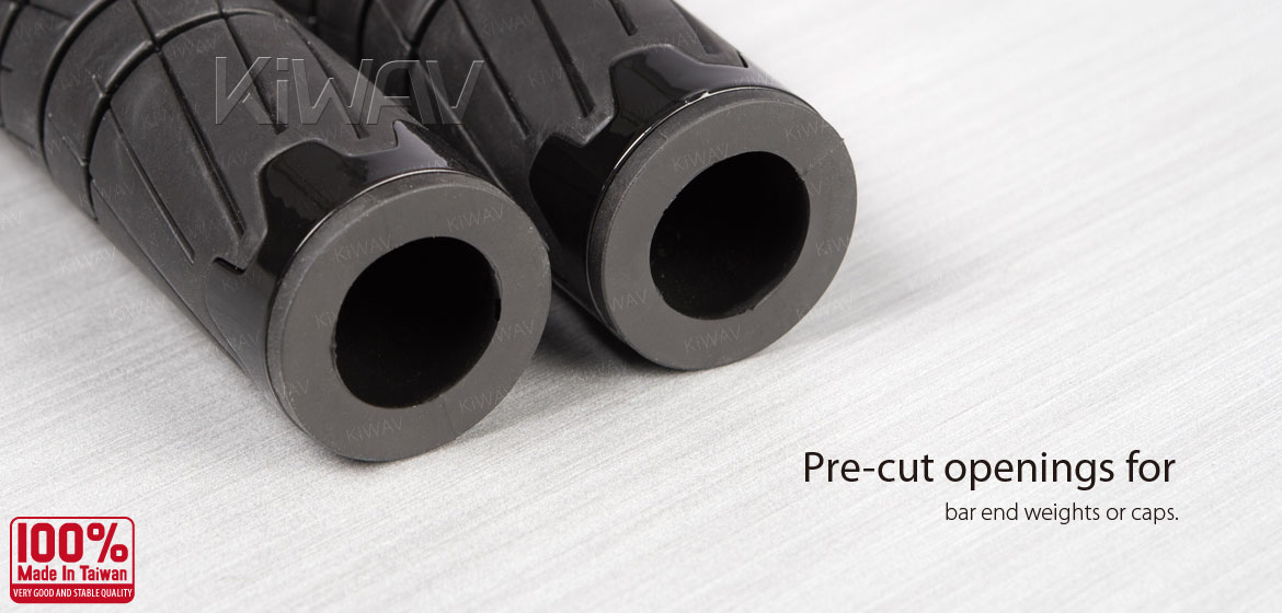 KiWAV TPR rubber grips Wheel black for 7/8 inch handlebar with thumb throttle