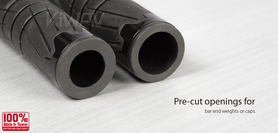 KiWAV TPR rubber grips Wheel black for 7/8 inch handlebar universal fit