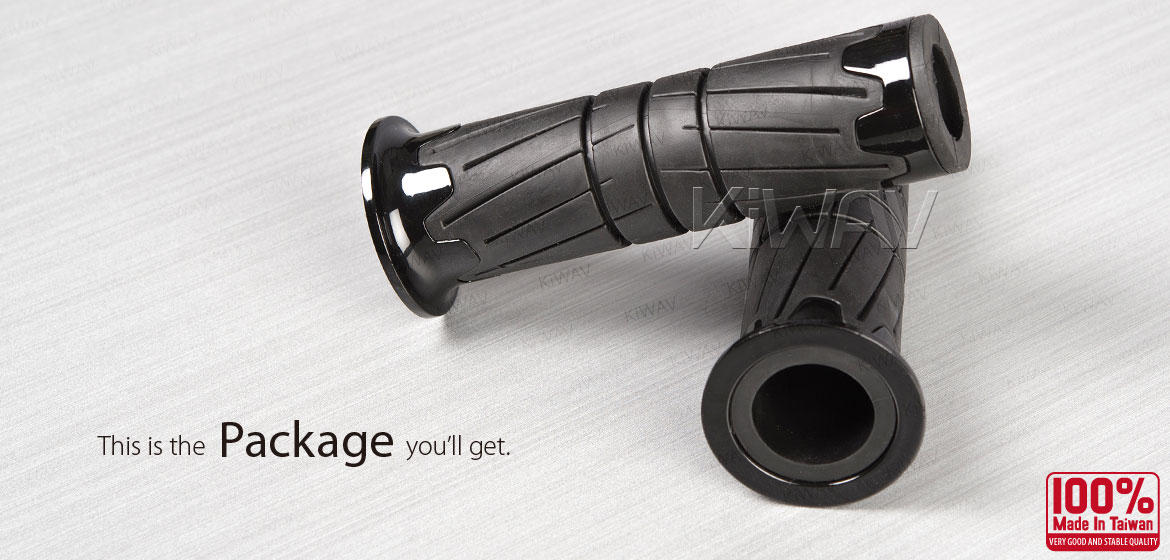 KiWAV TPR rubber grips Wheel black for 7/8 inch handlebar universal fit