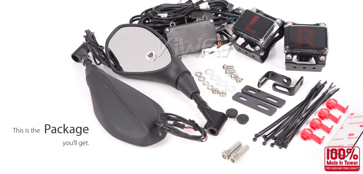 KiWAV motorcycle BSD system built in rear view mirrors Nonam black for Harley Davidson Street 500/750
