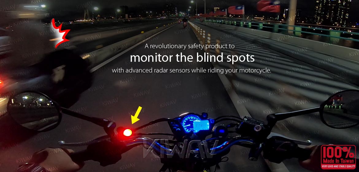 KiWAV motorcycle BSD system with LED indicators for most BMW
