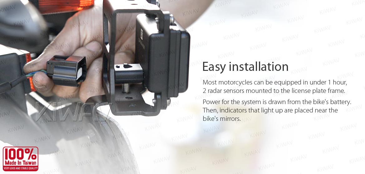 KiWAV motorcycle BSD system with LED indicators for most BMW
