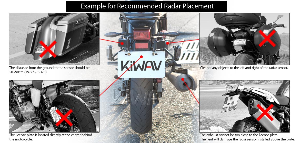 KiWAV motorcycle BSD system with LED indicators for most BMW