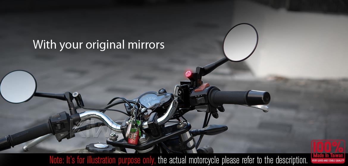KiWAV motorcycle BSD system with LED indicators for most BMW