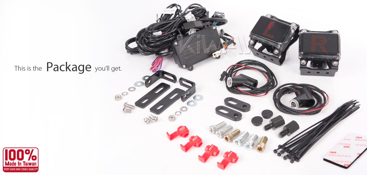 KiWAV motorcycle BSD system with LED indicators for most BMW