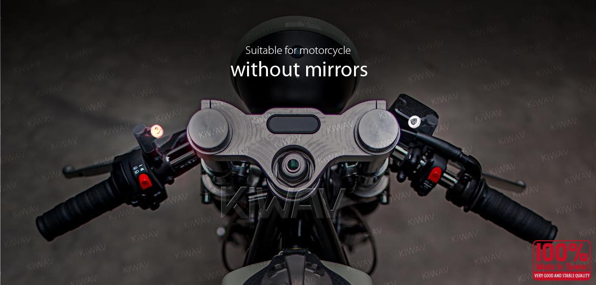 KiWAV motorcycle BSD system with LED indicators for M8/M10 mirror bolts