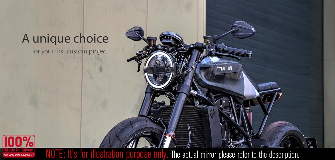 Motorcycle mirrors 4Rizz black universal fit for 10mm thread