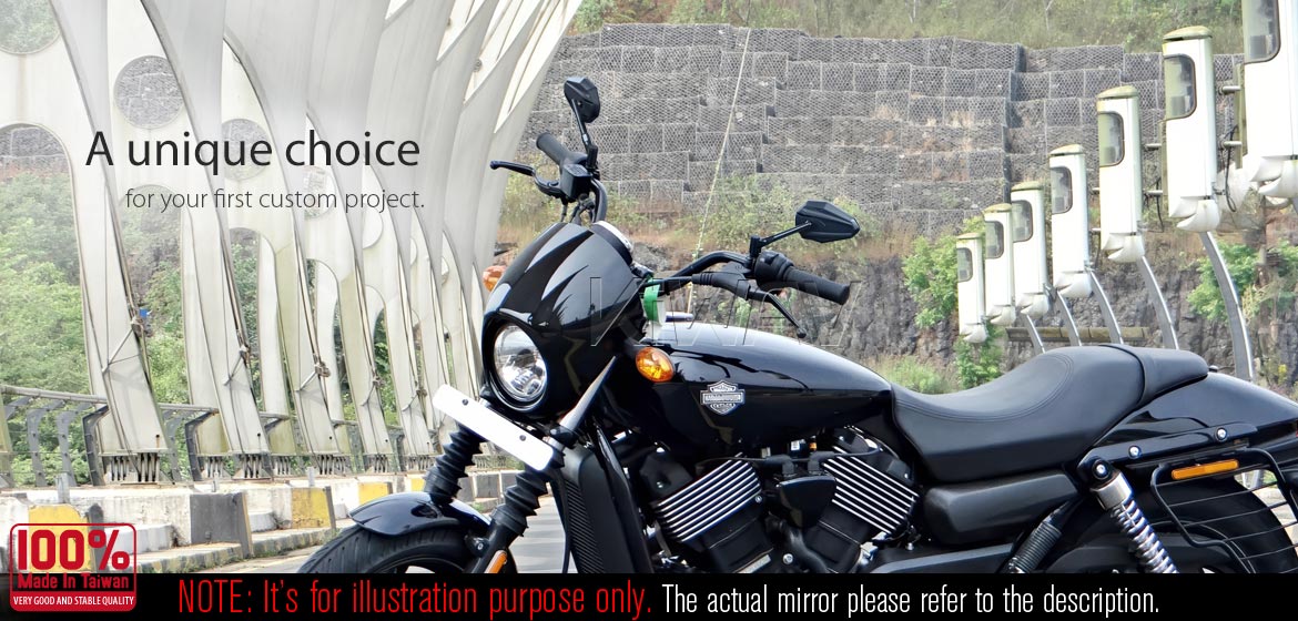Motorcycle mirrors 4Rizz black compatible for Harley Davidson Street 500/750