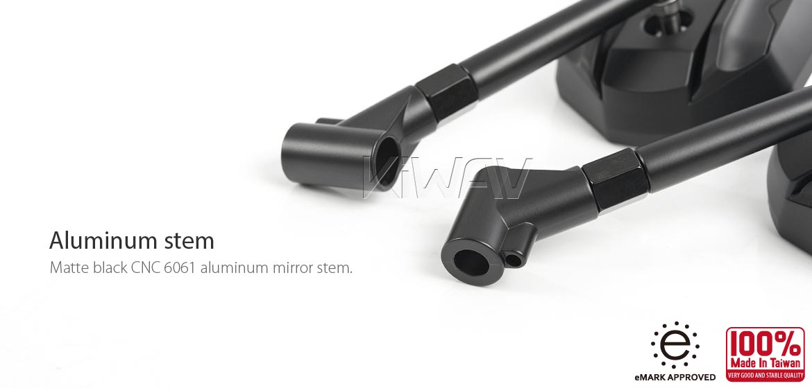 Motorcycle mirrors 4Rizz black universal fit for 10mm thread