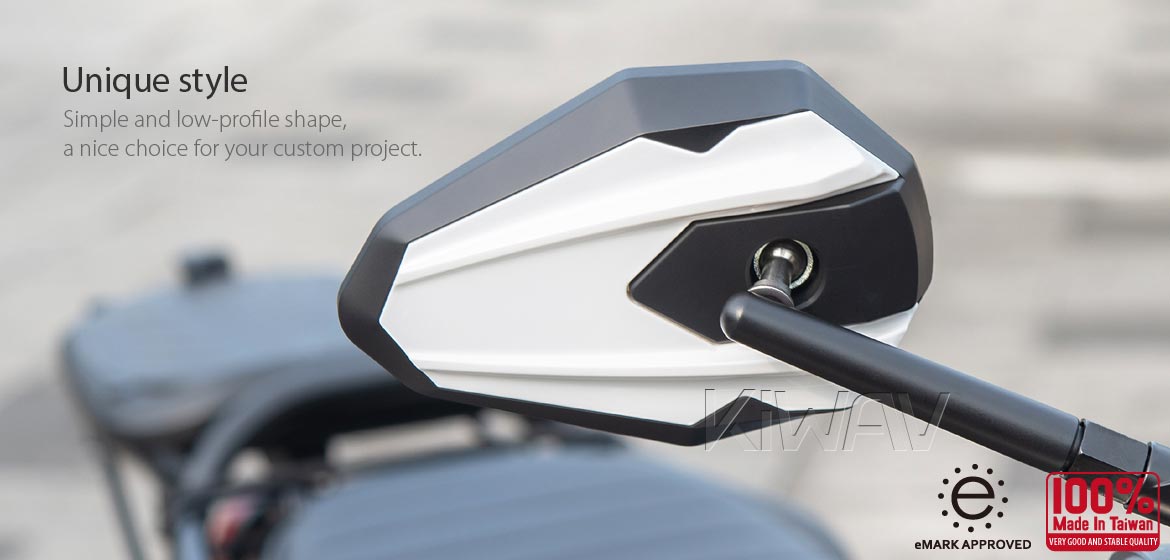 Motorcycle mirrors 4Rizz white compatible for Harley Davidson