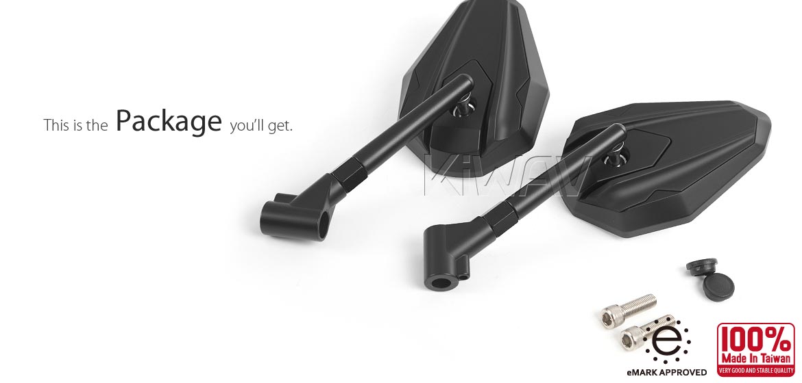 Motorcycle mirrors 4Rizz black compatible for Harley Davidson Street 500/750