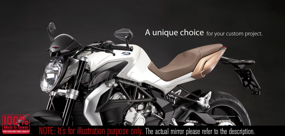 KiWAV motorcycle bar end mirrors 4Rizz black for 7/8 inch hollow end handlebars