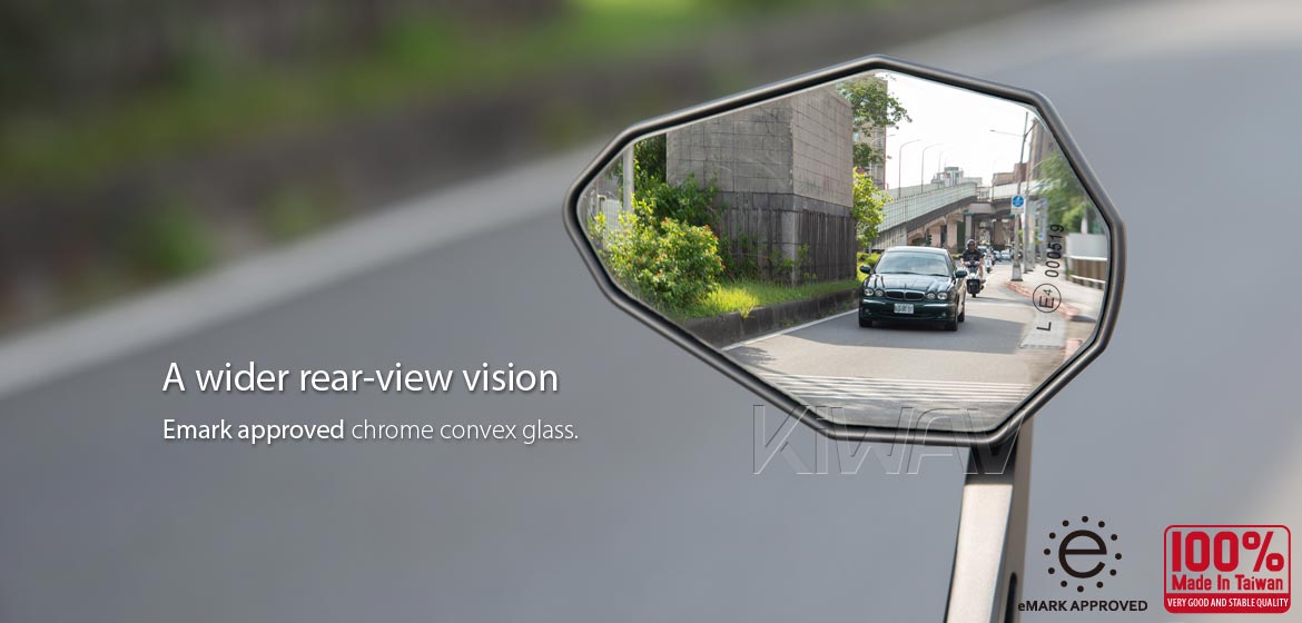 KiWAV motorcycle bar end mirrors 4Rizz black compatible for BMW