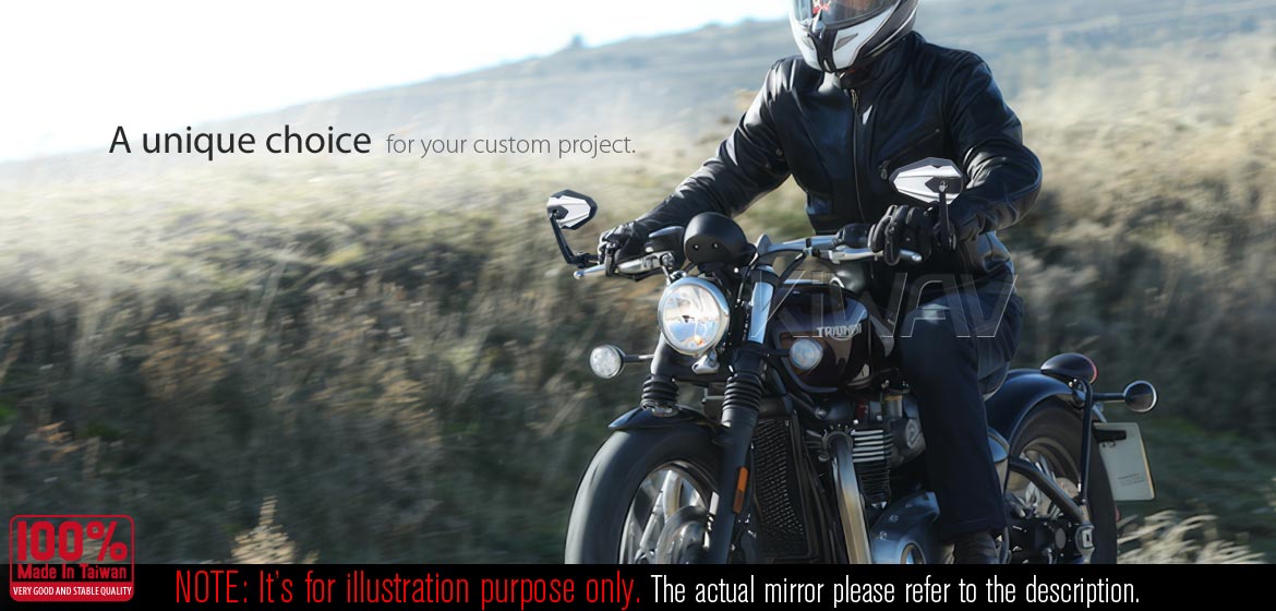 KiWAV motorcycle bar end mirrors 4Rizz white for 22/25mm handlebar