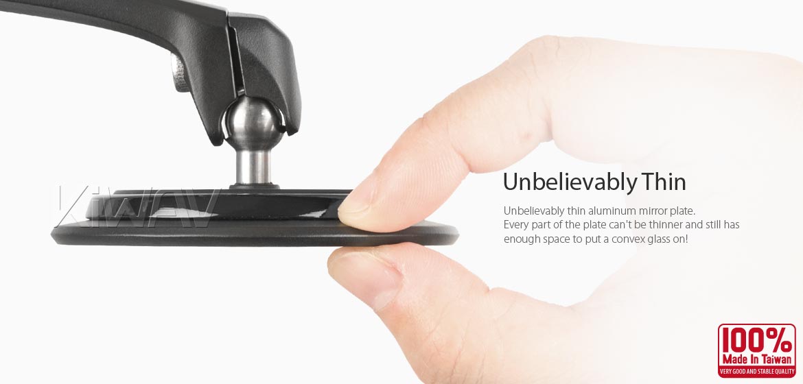 The thinnest motoryclce mirrors KiWAV Aura black compatible for most modern Vespa models, GTS/ GTV/ LX/ LT/ LXV/ S