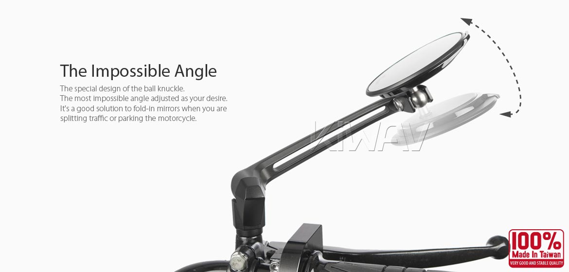 The thinnest motoryclce mirrors KiWAV Aura black compatible for most modern Vespa models, GTS/ GTV/ LX/ LT/ LXV/ S