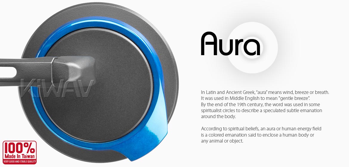 The thinnest motoryclce mirrors KiWAV Aura blue universal fit for 8mm mirror thread