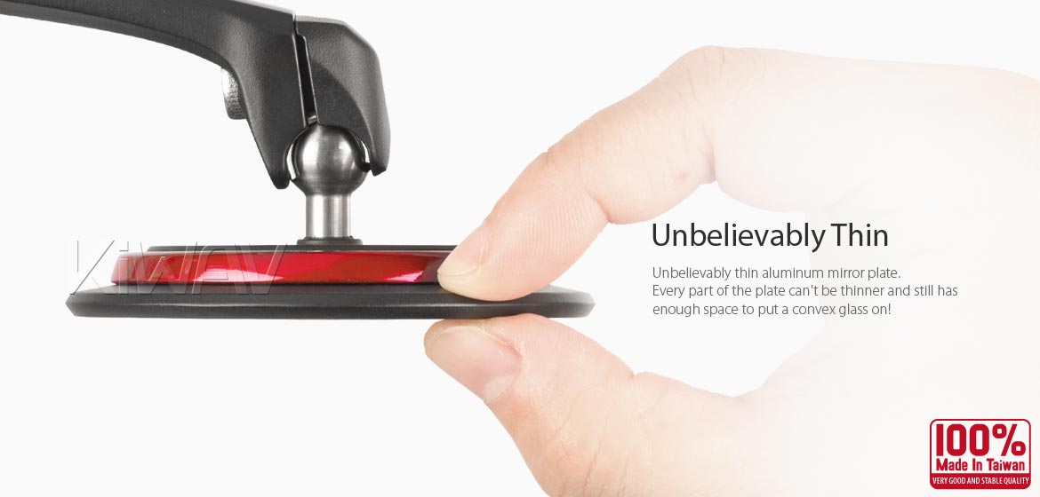 The thinnest motoryclce mirrors KiWAV Aura red compatible for most Harley Davidson