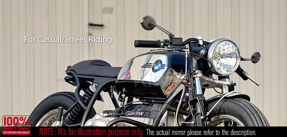 The thinnest motoryclce mirrors KiWAV Aura red compatible for most Harley Davidson