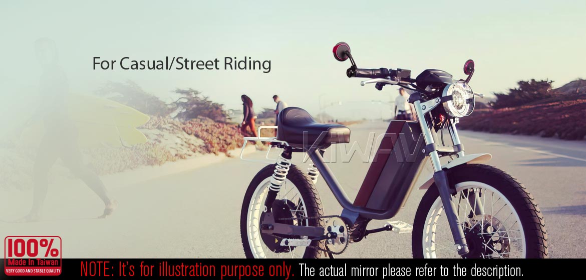 KiWAV bar end mirrors Aura blue for most bicycles, e-bikes with hollow bar end