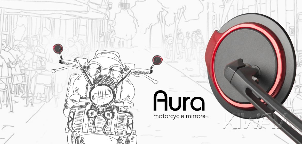 Thinnest motorcycle mirrors KiWAV motorcycle bar end mirrors Aura red compatible for Royal Enfield Interceptor 650