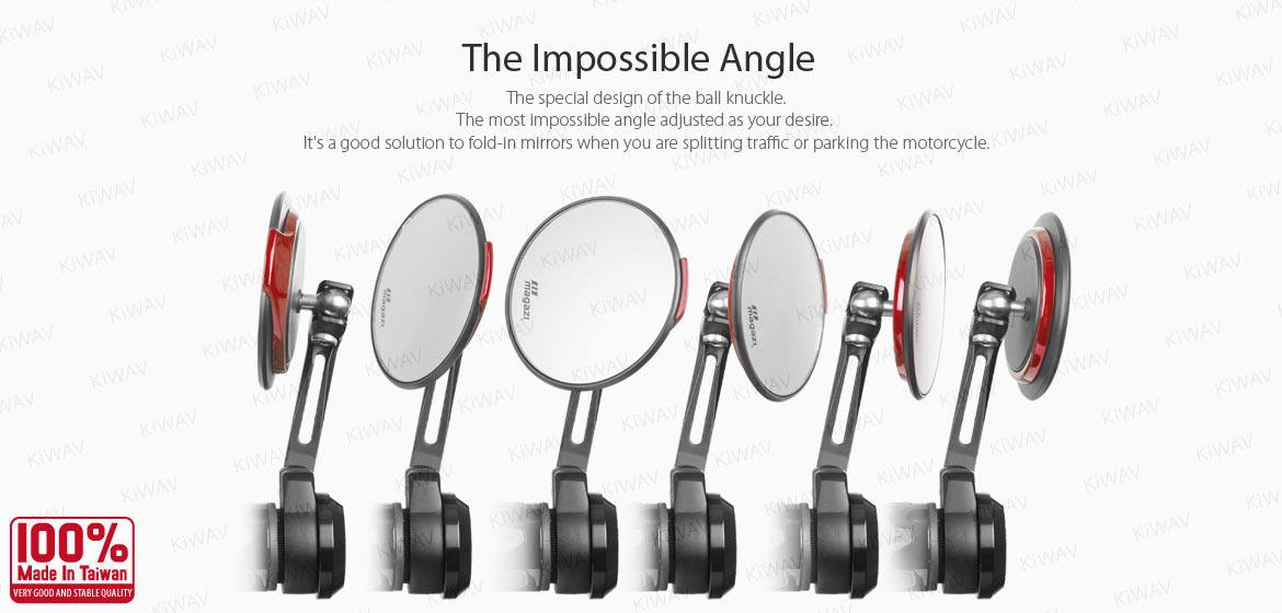 Thinnest motorcycle mirrors KiWAV motorcycle bar end mirrors Aura red compatible with BMW M8 threaded handlebar