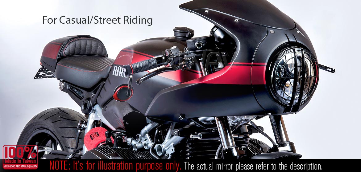 Thinnest motorcycle mirrors KiWAV motorcycle bar end mirrors Aura red for BMW M12 threaded handlebar