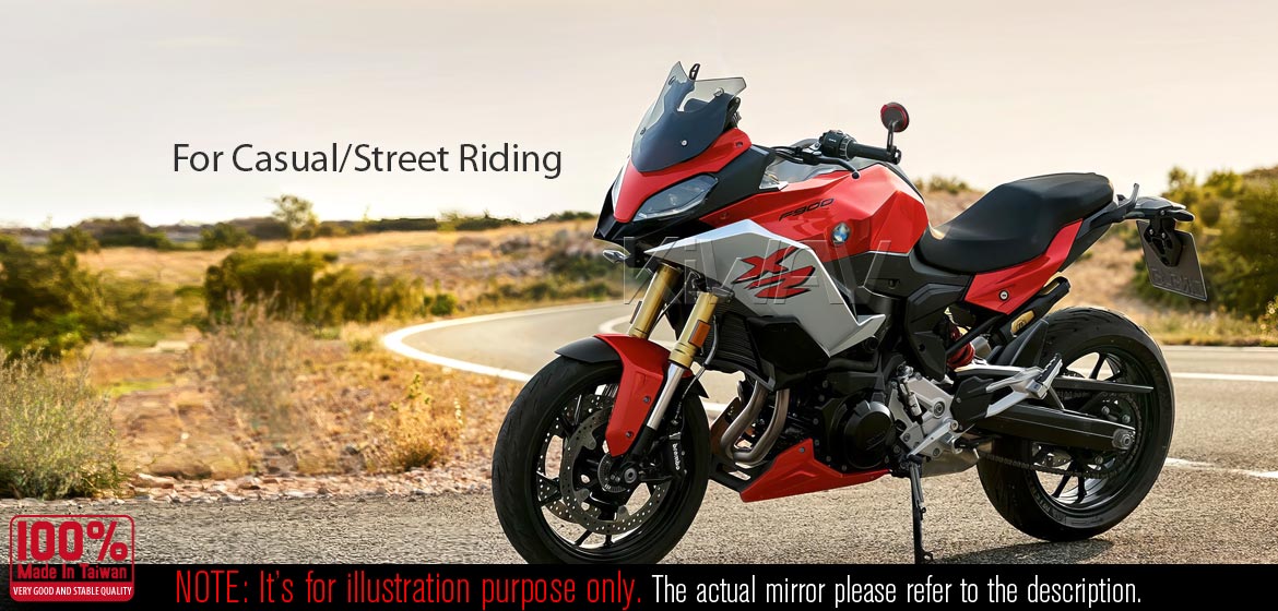 Thinnest motorcycle mirrors KiWAV motorcycle bar end mirrors Aura red compatible for BMW M10 threaded handlebar