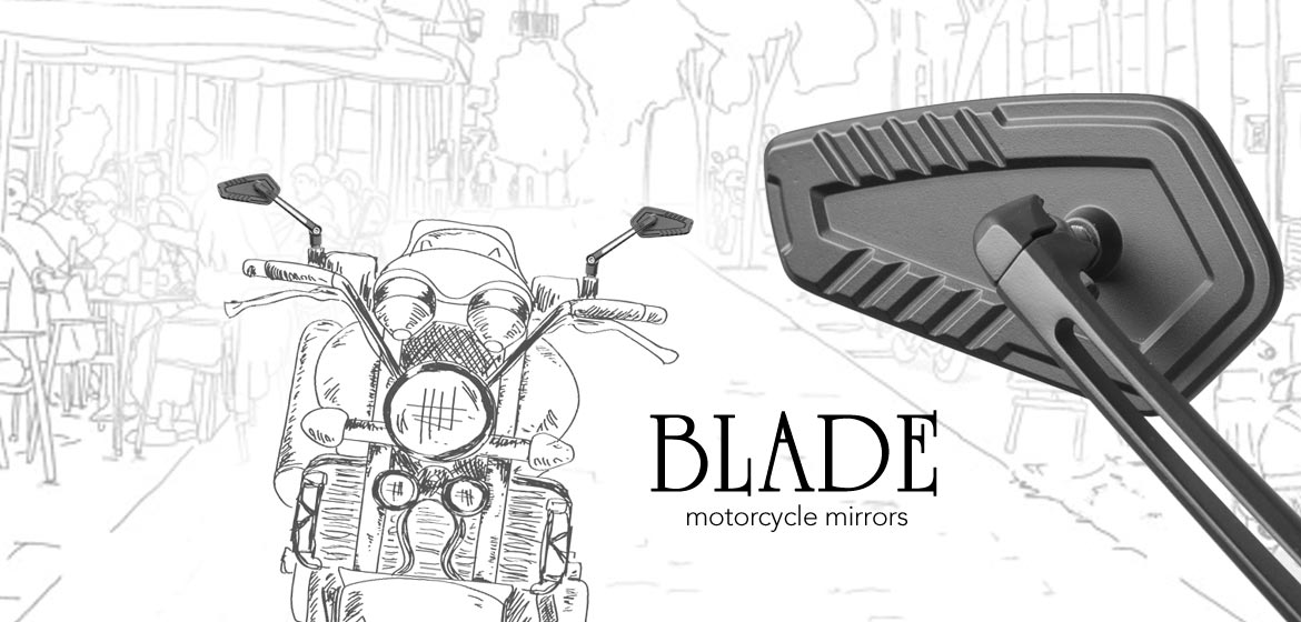 Thinnest motorcycle mirrors KiWAV motorcycle mirrors Blade black compatible for Harley Davidson Street 500/ 750