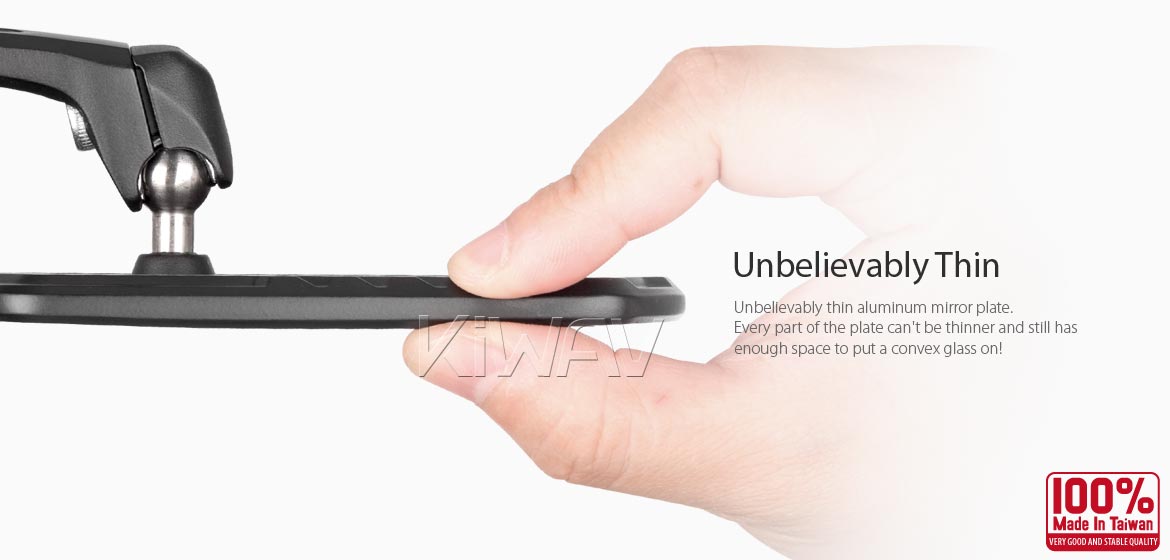 Thinnest motorcycle mirrors KiWAV motorcycle mirrors Blade black compatible for most modern Vespa models, GTS/ GTV/ LX/ LT/ LXV/ S
