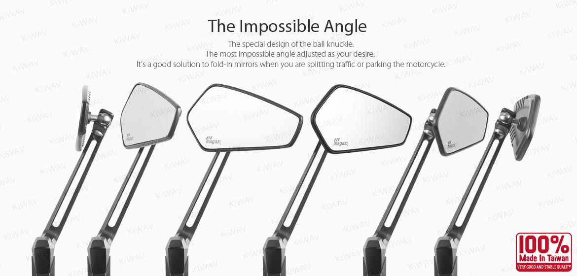 Thinnest motorcycle mirrors KiWAV motorcycle mirrors Blade black compatible for most modern Vespa models, GTS/ GTV/ LX/ LT/ LXV/ S
