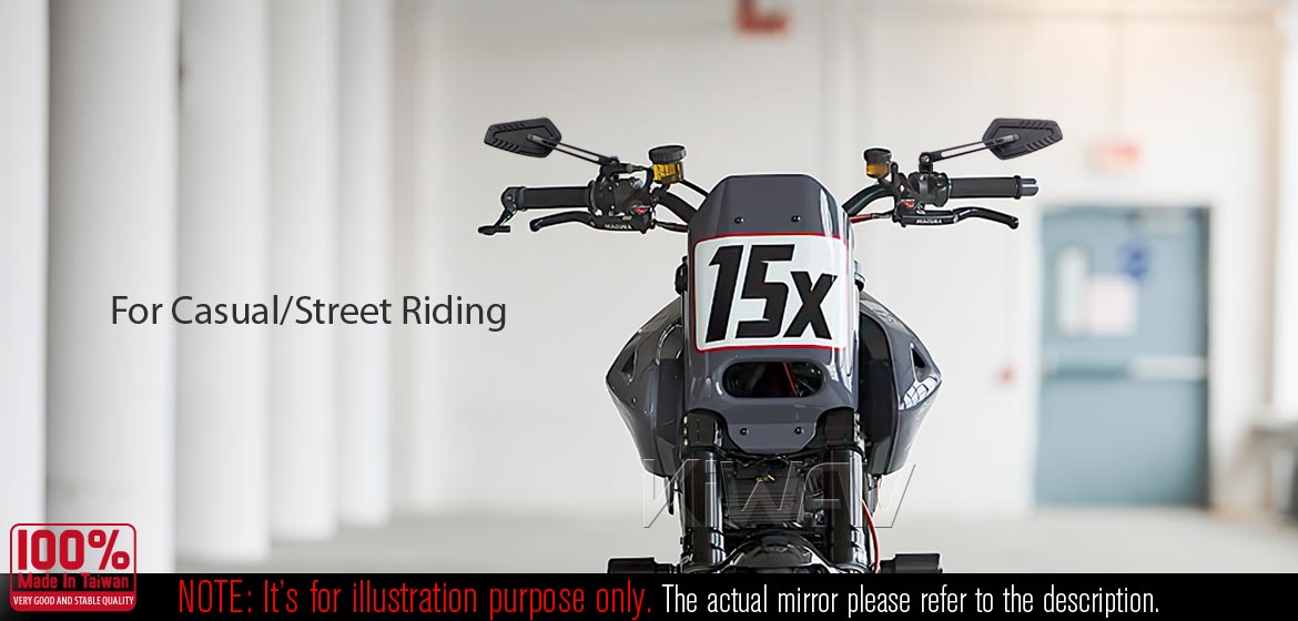 Thinnest motorcycle mirrors KiWAV motorcycle mirrors Blade black compatible for Harley Davidson Street 500/ 750