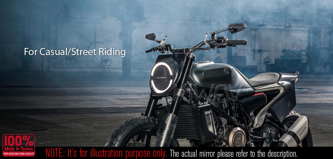 Thinnest motorcycle mirrors KiWAV motorcycle mirrors Blade black compatible for Harley Davidson Street 500/ 750