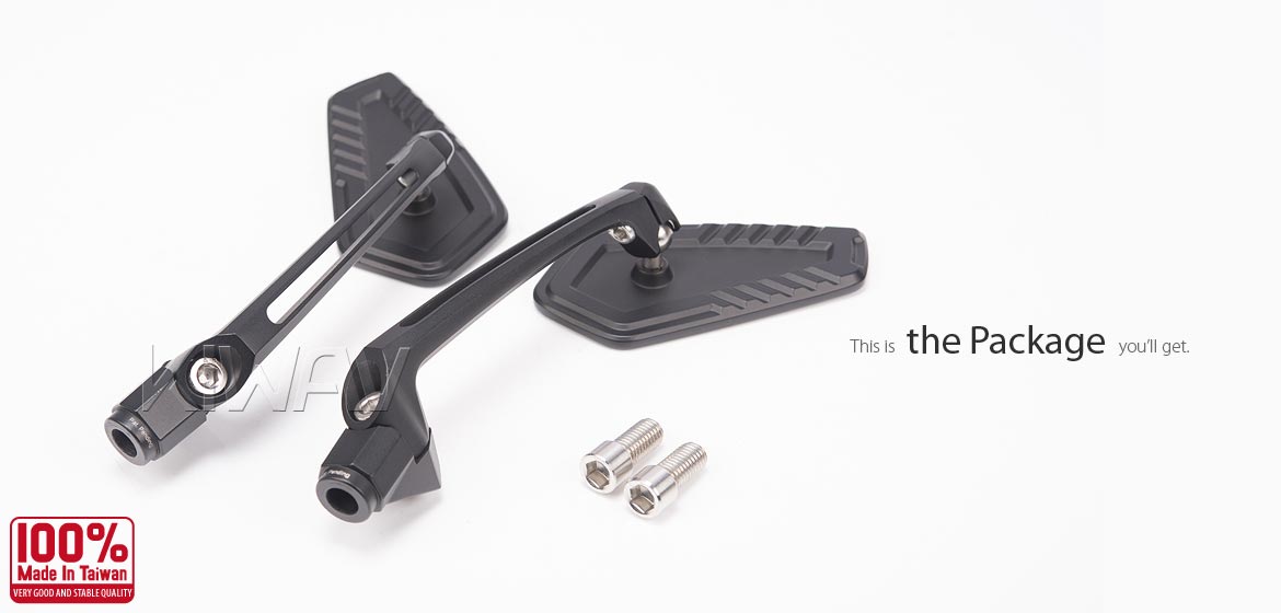 Thinnest motorcycle mirrors KiWAV motorcycle mirrors Blade black compatible for most BMW