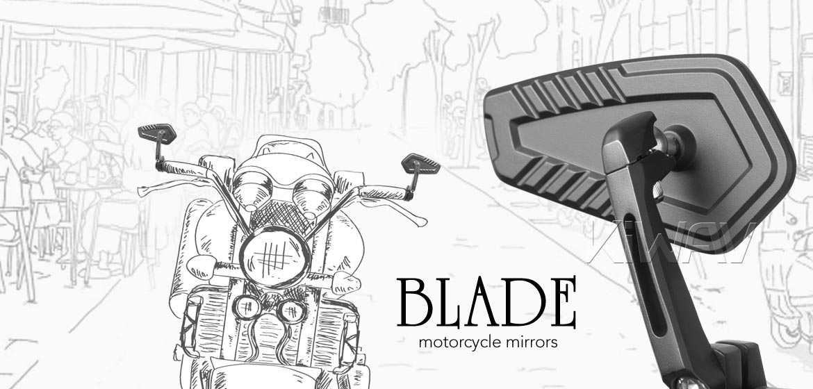 The thinnest motorcycle mirrors KiWAV motorcycle bar end mirrors Blade black compatible for BMW