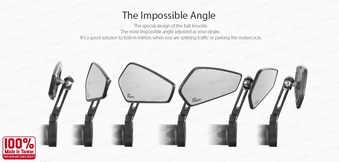 The thinnest motorcycle mirrors KiWAV motorcycle bar end mirrors Blade black compatible for 22/25mm handlebar
