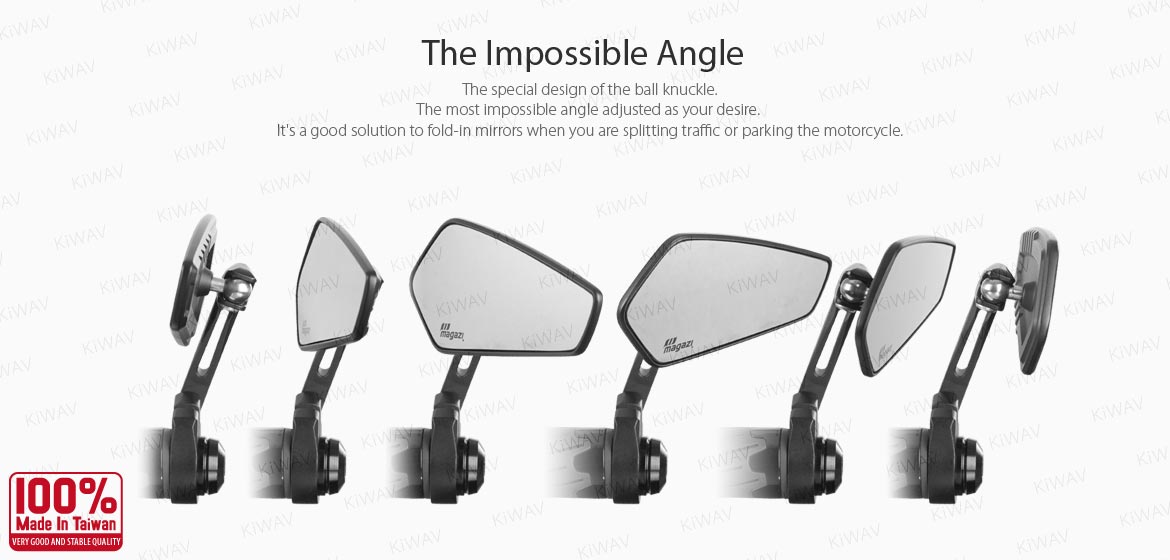 The thinnest motorcycle mirrors KiWAV motorcycle bar end mirrors Blade black compatible for Yamaha M16 threaded handlebars