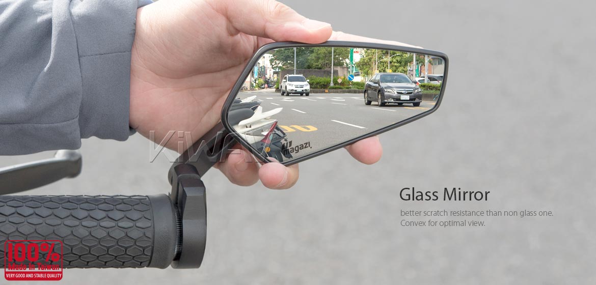 The thinnest motorcycle mirrors KiWAV motorcycle bar end mirrors Blade black compatible for 22/25mm handlebar