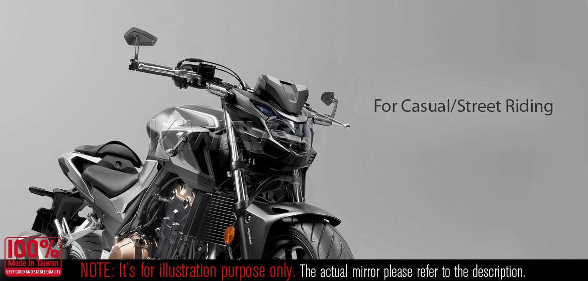 The thinnest motorcycle mirrors KiWAV motorcycle bar end mirrors Blade heavy weightblack for M8 threaded handlebar